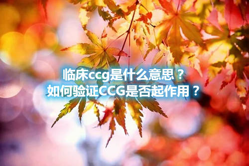 臨床ccg是什么意思？如何驗證CCG是否起作用？